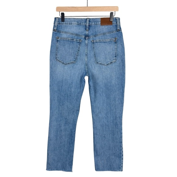 Madewell Slim Boyjean Womens 27 High Rise Straight Raw Hem Crop Elkhart Wash - Picture 4 of 8